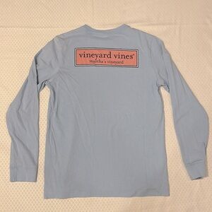 Medium 12/14 Vineyard Vines long sleeved light blue tshirt w/ Martha’s Vineyard